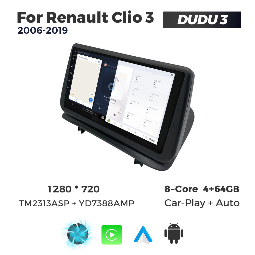 Navigatie Dedicata Renault Clio 3 2006-2019 DUDU3 9" 4GB RAM, 64GB ROM, Octacore, Ecran HD, CarPlay&AndroidAuto, Android - imagine 5