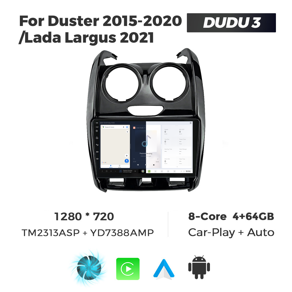 Navigatie Dedicata Renault Duster 2015-2020 DUDU3 9" 4GB RAM, 64GB ROM, Octacore, Ecran HD, CarPlay&AndroidAuto, Android - imagine 5