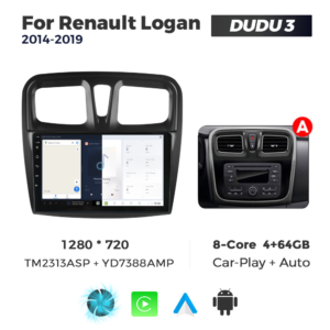 Navigatie Dedicata Renault Logan 2014-2019 Fante Patrate DUDU3 9" 4GB RAM, 64GB ROM, Octacore, Ecran HD, CarPlay&AndroidAuto, Android - imagine 5