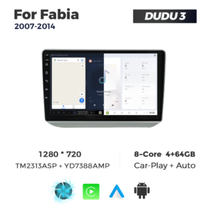 Navigatie Dedicata Skoda Fabia 2007-2014 DUDU3 9" 4GB RAM, 64GB ROM, Octacore, Ecran HD, CarPlay&AndroidAuto, Android - imagine 5