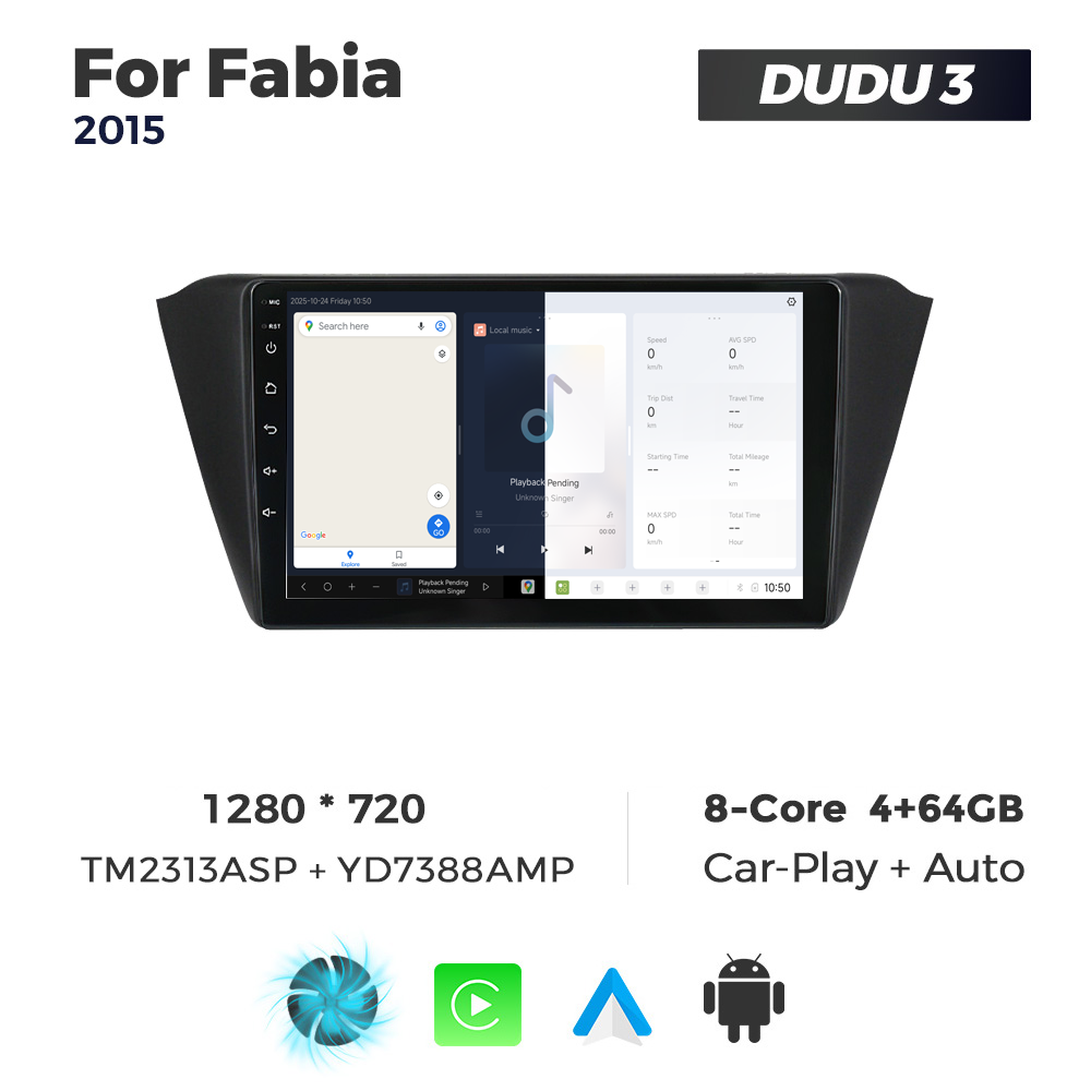 Navigatie Dedicata Skoda Fabia 2015 DUDU3 9" 4GB RAM, 64GB ROM, Octacore, Ecran HD, CarPlay&AndroidAuto, Android - imagine 5