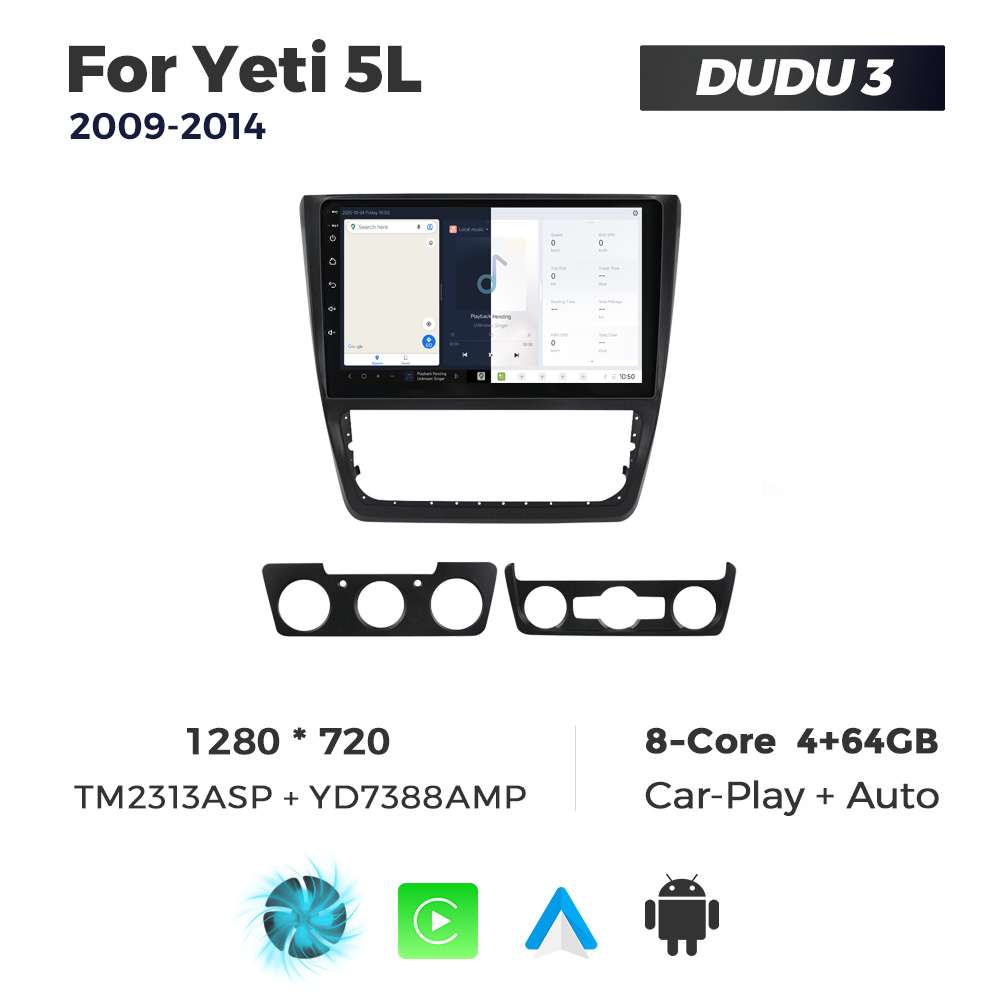 Navigatie Dedicata Skoda Yeti 5L 2009-2014 DUDU3 9" 4GB RAM, 64GB ROM, Octacore, Ecran HD, CarPlay&AndroidAuto, Android - imagine 5