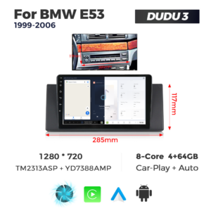 Navigatie Dedicata BMW X5 E53 1999-2006 DUDU3 9" 4GB RAM, 64GB ROM, Octacore, Ecran HD, CarPlay&AndroidAuto, Android - imagine 5