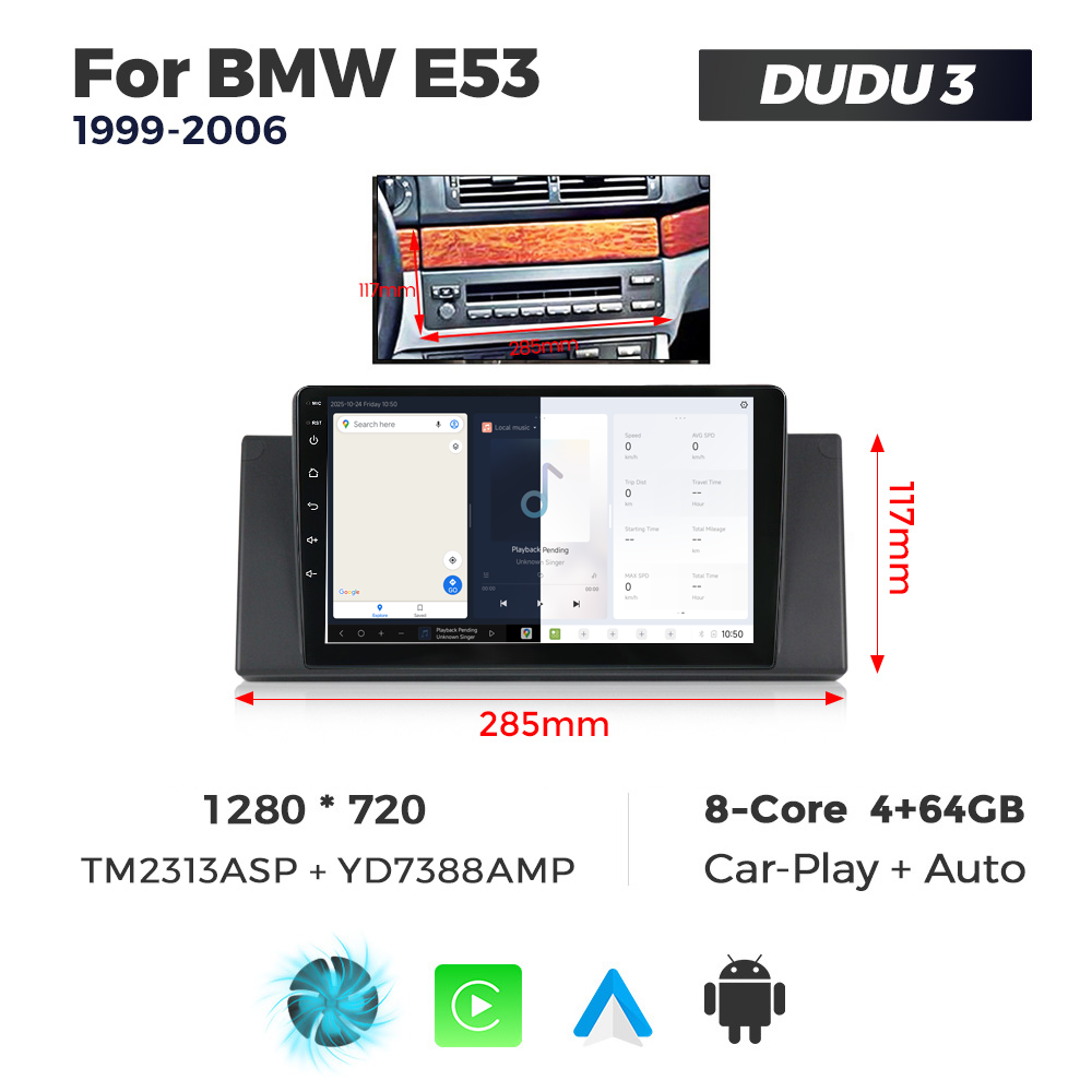 Navigatie Dedicata BMW X5 E53 1999-2006 DUDU3 9" 4GB RAM, 64GB ROM, Octacore, Ecran HD, CarPlay&AndroidAuto, Android - imagine 5
