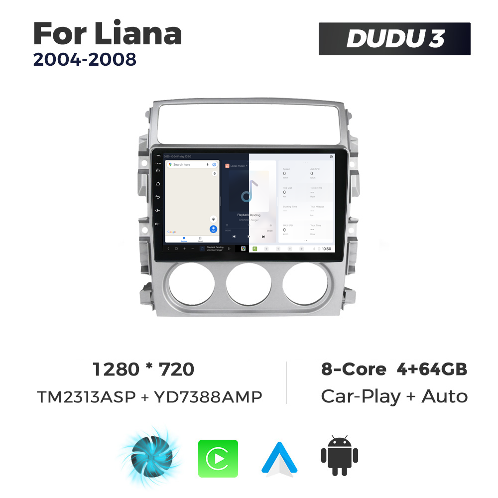 Navigatie Dedicata Suzuki Liana 2004-2008 DUDU3 9" 4GB RAM, 64GB ROM, Octacore, Ecran HD, CarPlay&AndroidAuto, Android - imagine 5