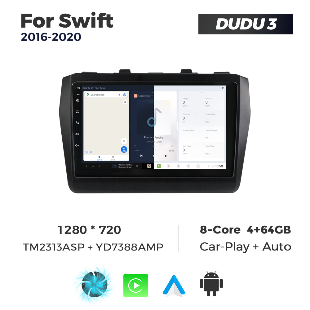Navigatie Dedicata Suzuki Swift 2016-2020 DUDU3 9" 4GB RAM, 64GB ROM, Octacore, Ecran HD, CarPlay&AndroidAuto, Android - imagine 5