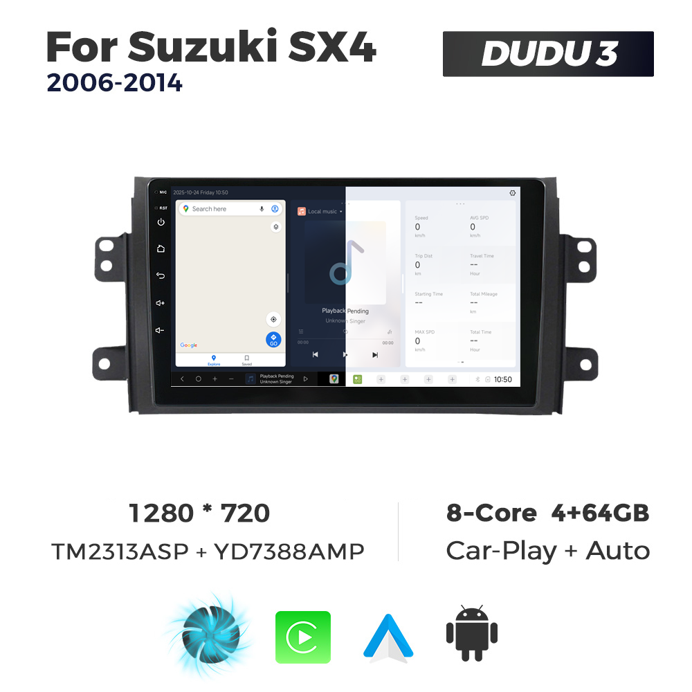 Navigatie Dedicata Suzuki SX4 2006-2014 DUDU3 9" 4GB RAM, 64GB ROM, Octacore, Ecran HD, CarPlay&AndroidAuto, Android - imagine 5