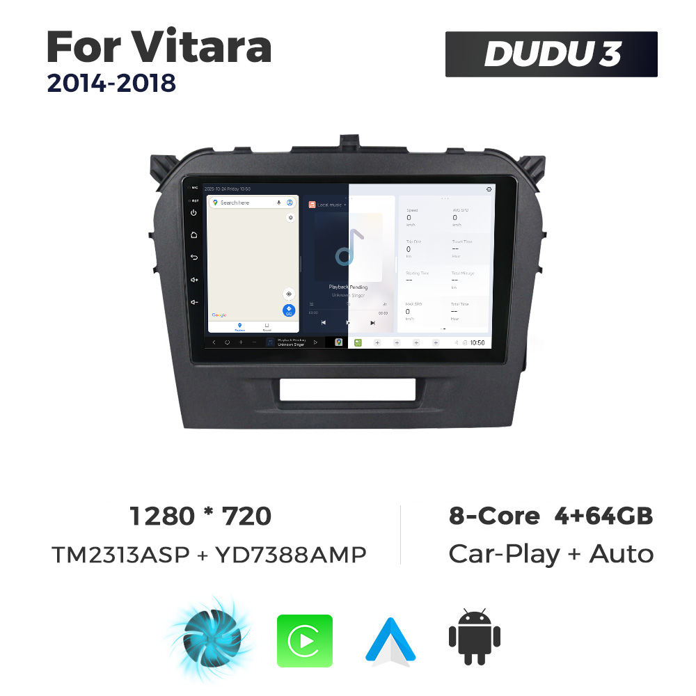 Navigatie Dedicata Suzuki Vitara 2014-2018 DUDU3 9" 4GB RAM, 64GB ROM, Octacore, Ecran HD, CarPlay&AndroidAuto, Android - imagine 5