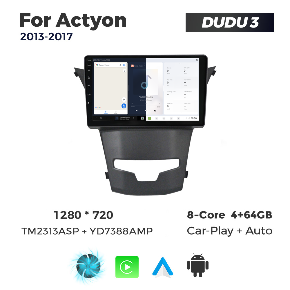 Navigatie Dedicata SsangYong Actyon 2013-2017 DUDU3 9" 4GB RAM, 64GB ROM, Octacore, Ecran HD, CarPlay&AndroidAuto, Android - imagine 5