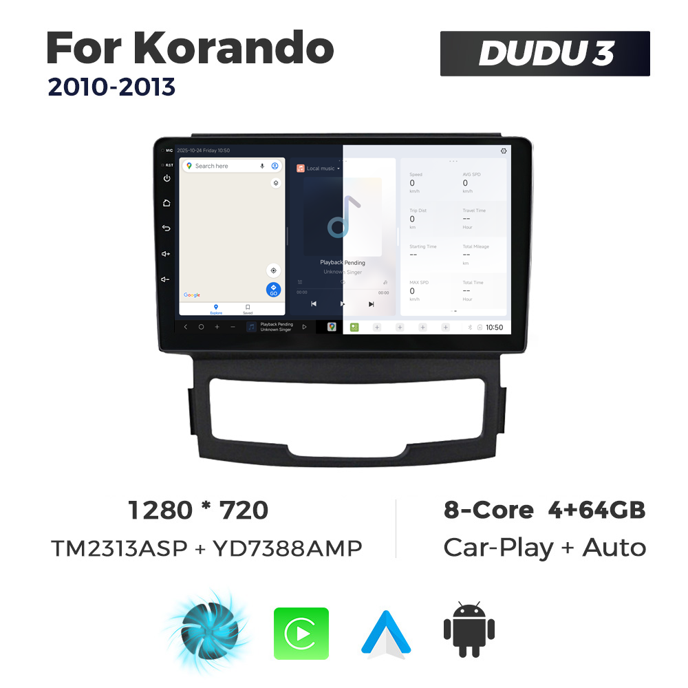 Navigatie Dedicata SsangYong Korando 2010-2013 DUDU3 9" 4GB RAM, 64GB ROM, Octacore, Ecran HD, CarPlay&AndroidAuto, Android - imagine 5