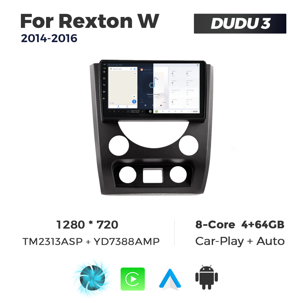Navigatie Dedicata SsangYong Rexton W 2014-2016 DUDU3 9" 4GB RAM, 64GB ROM, Octacore, Ecran HD, CarPlay&AndroidAuto, Android - imagine 5