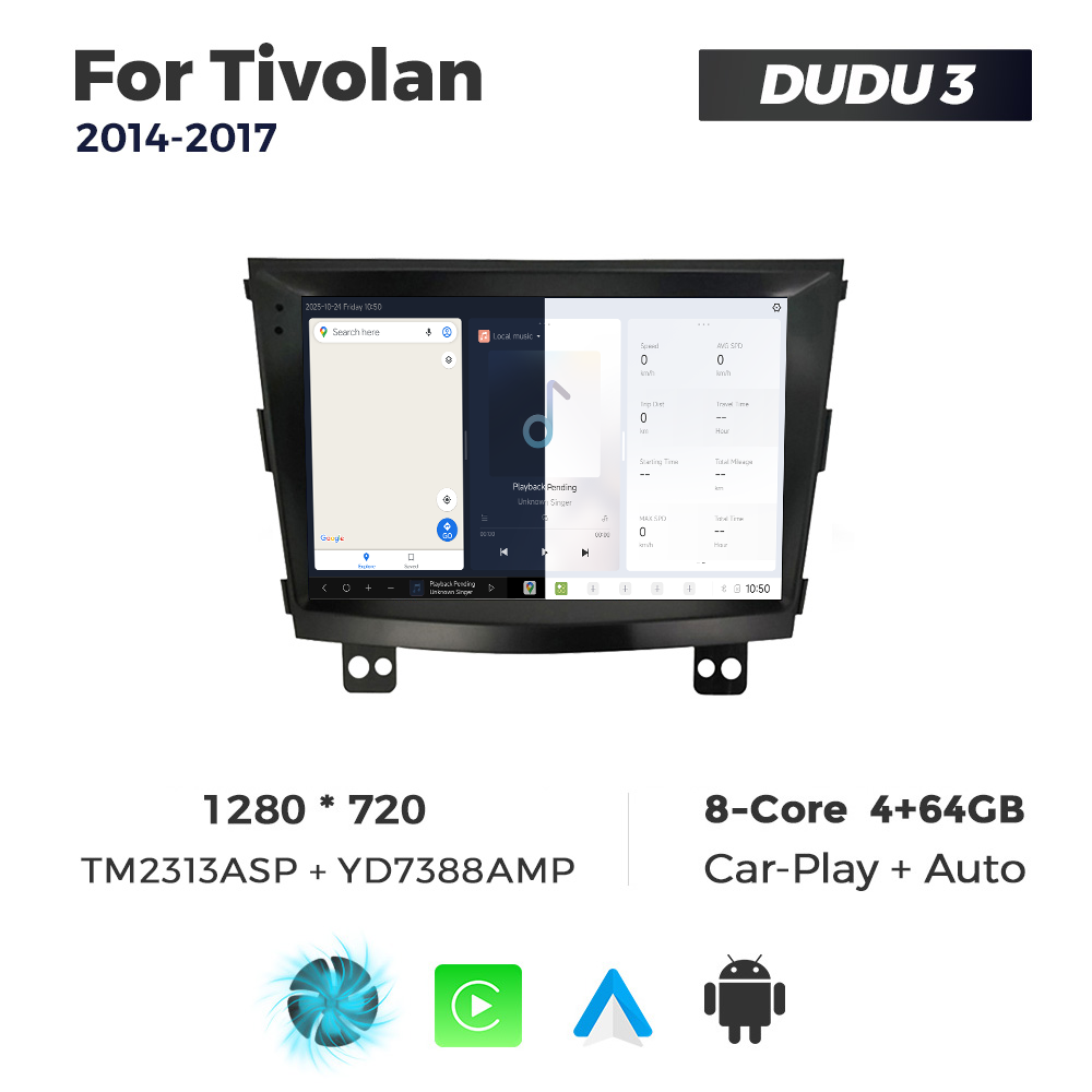 Navigatie Dedicata SsangYong Tivolan 2014-2017 DUDU3 9" 4GB RAM, 64GB ROM, Octacore, Ecran HD, CarPlay&AndroidAuto, Android - imagine 5