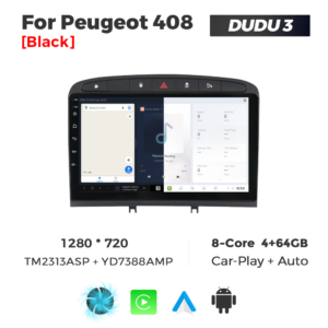 Navigatie Dedicata Peugeot 408 2001-2008 DUDU3 9" 4GB RAM, 64GB ROM, Octacore, Ecran HD, CarPlay&AndroidAuto, Android - imagine 5