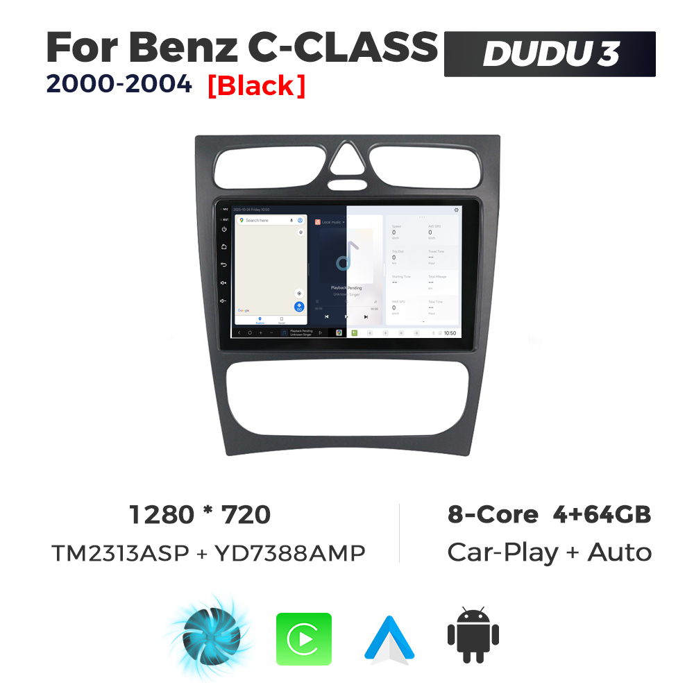 Navigatie Dedicata Benz C-Class 2000-2004 DUDU3 9" 4GB RAM, 64GB ROM, Octacore, Ecran HD, CarPlay&AndroidAuto, Android - imagine 5