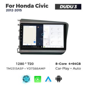 Navigatie Dedicata Honda Civic 2012-2015 DUDU3 9" 4GB RAM, 64GB ROM, Octacore, Ecran HD, CarPlay&AndroidAuto, Android - imagine 5