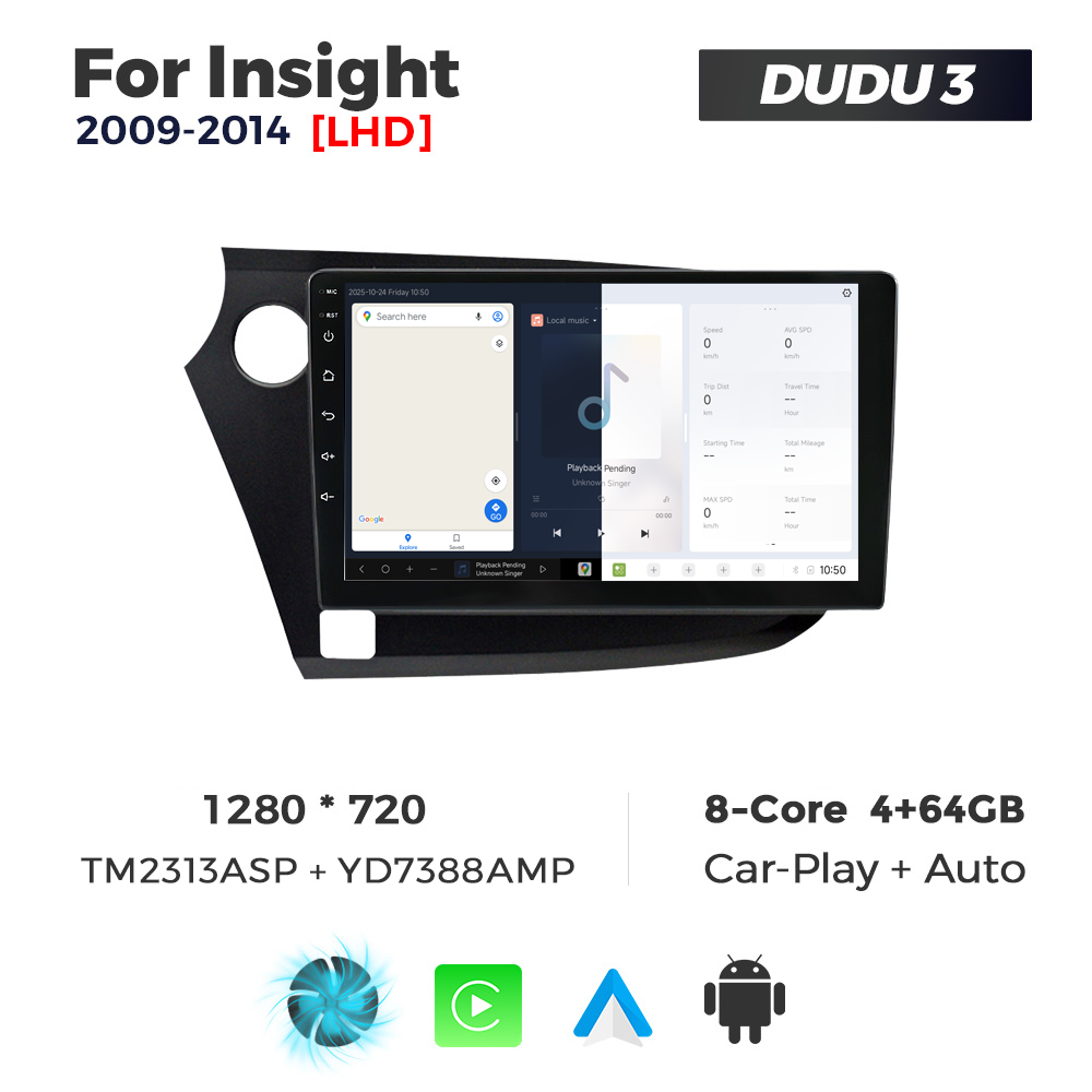 Navigatie Dedicata Honda Insight 2009-2014 DUDU3 9" 4GB RAM, 64GB ROM, Octacore, Ecran HD, CarPlay&AndroidAuto, Android - imagine 5