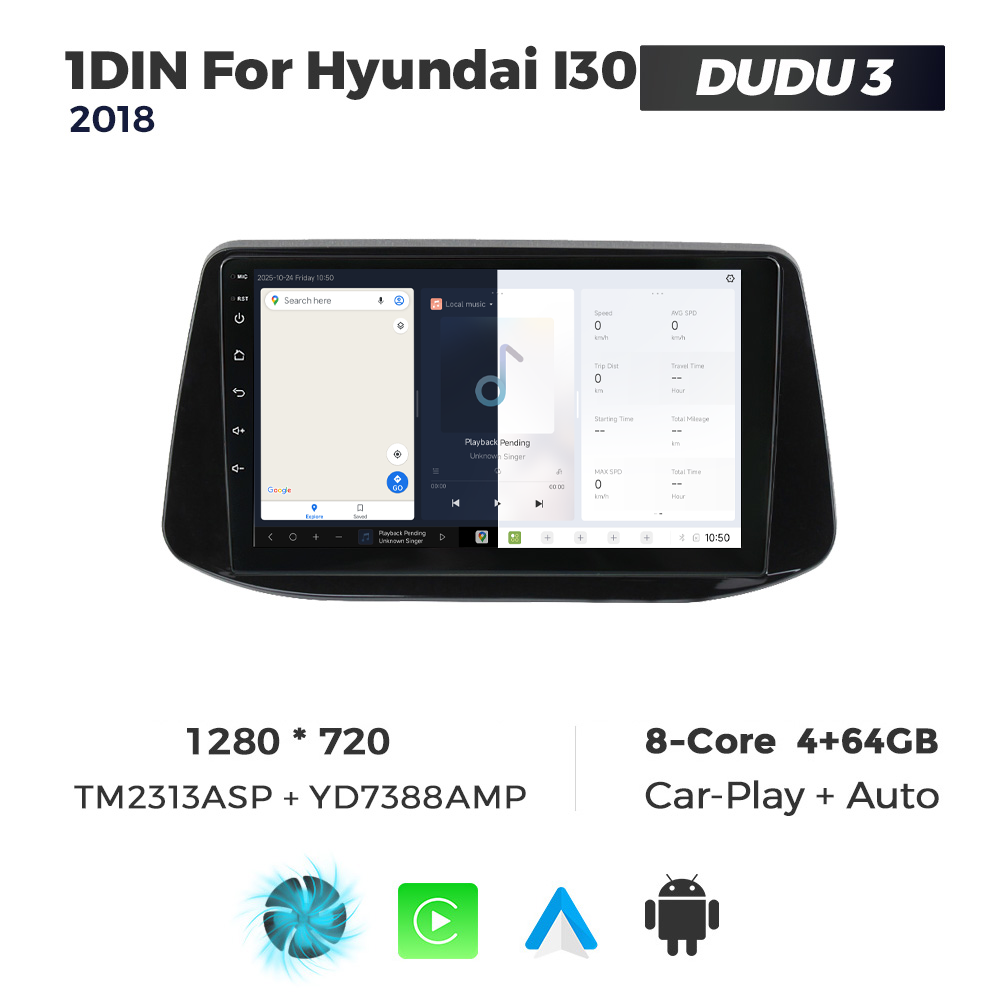 Navigatie Dedicata Hyundai I30 2018 DUDU3 9" 4GB RAM, 64GB ROM, Octacore, Ecran HD, CarPlay&AndroidAuto, Android - imagine 5