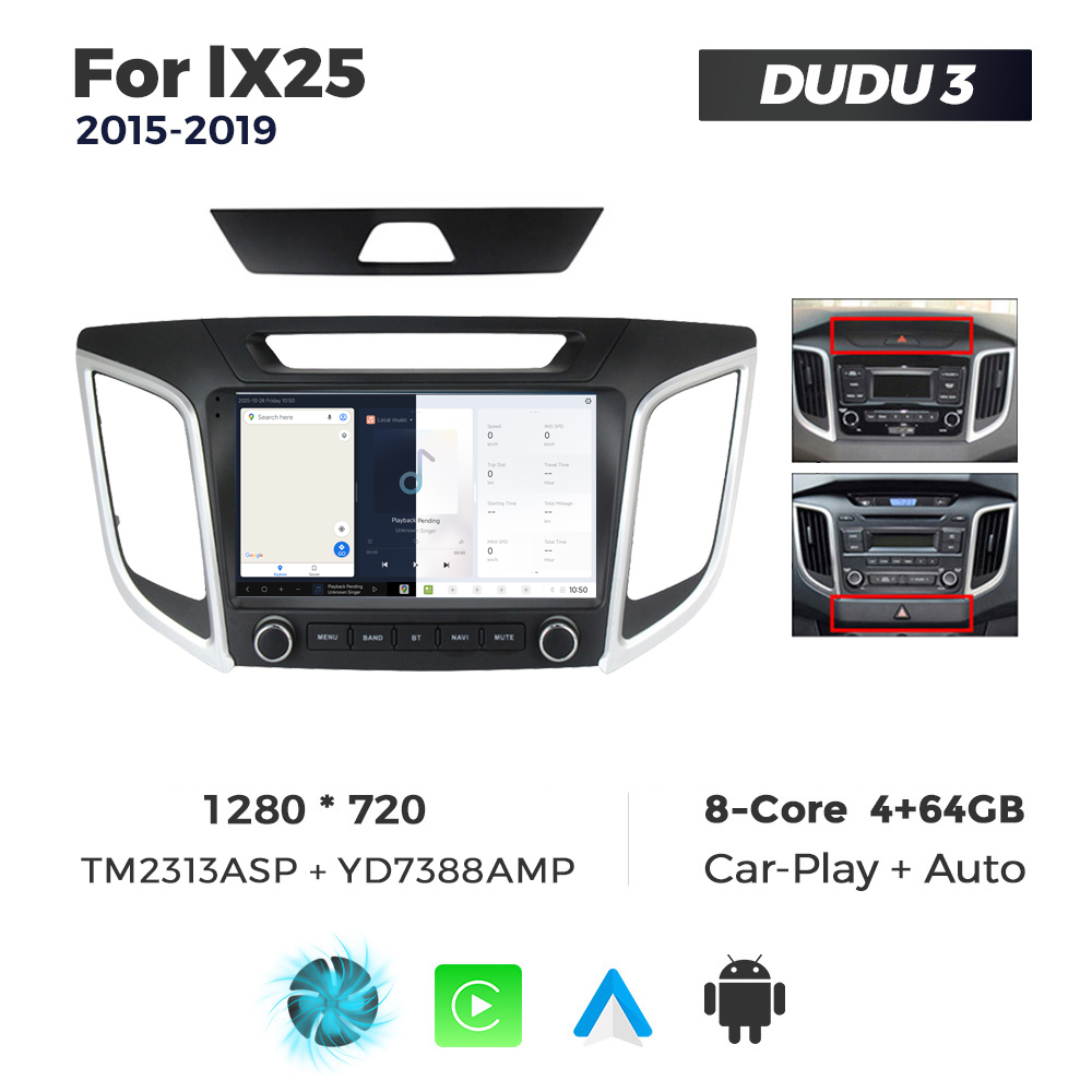 Navigatie Dedicata Hyundai IX25 2015-2019 DUDU3 9" 4GB RAM, 64GB ROM, Octacore, Ecran HD, CarPlay&AndroidAuto, Android - imagine 5