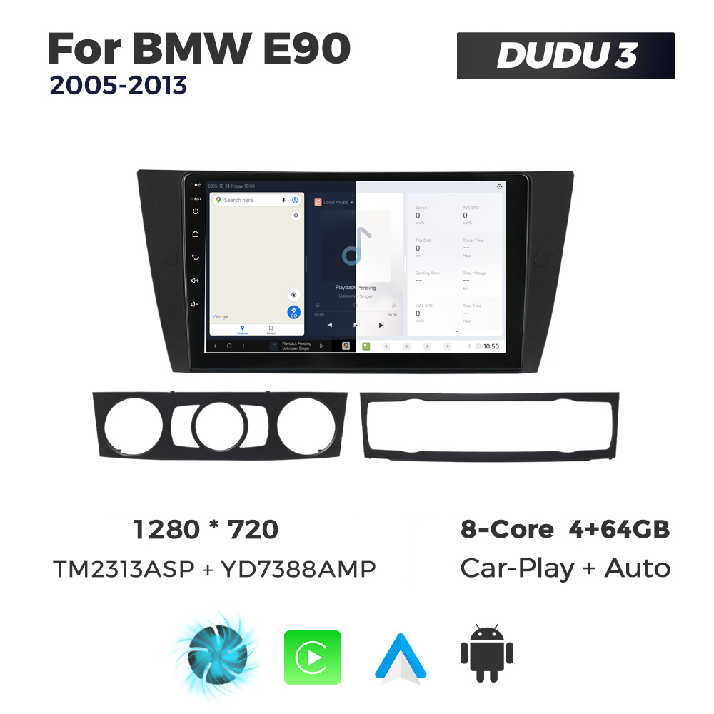 Navigatie Dedicata BMW E90 2005-2013 DUDU3 9" 4GB RAM, 64GB ROM, Octacore, Ecran HD, CarPlay&AndroidAuto, Android - imagine 5