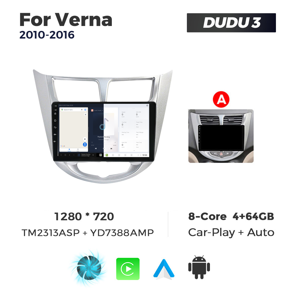 Navigatie Dedicata Hyundai Verna 2010-2016 DUDU3 9" 4GB RAM, 64GB ROM, Octacore, Ecran HD, CarPlay&AndroidAuto, Android - imagine 5