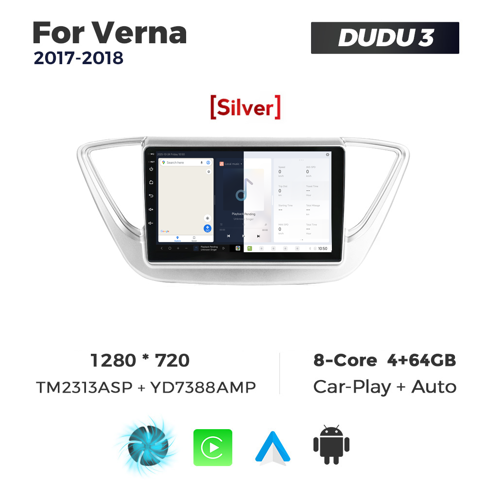 Navigatie Dedicata Hyundai Verna 2017-2018 DUDU3 9" 4GB RAM, 64GB ROM, Octacore, Ecran HD, CarPlay&AndroidAuto, Android - imagine 5