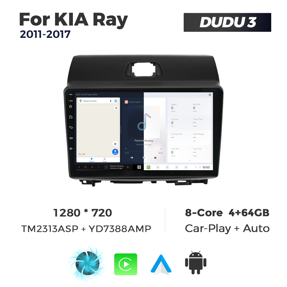 Navigatie Dedicata Kia Ray 2011-2017 DUDU3 9" 4GB RAM, 64GB ROM, Octacore, Ecran HD, CarPlay&AndroidAuto, Android - imagine 5