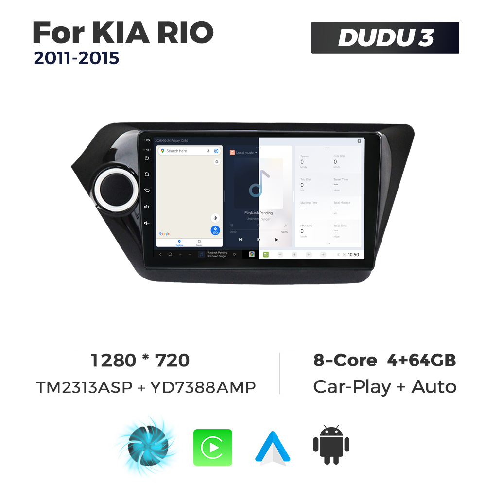 Navigatie Dedicata Kia Rio 2011-2015 DUDU3 9" 4GB RAM, 64GB ROM, Octacore, Ecran HD, CarPlay&AndroidAuto, Android - imagine 5