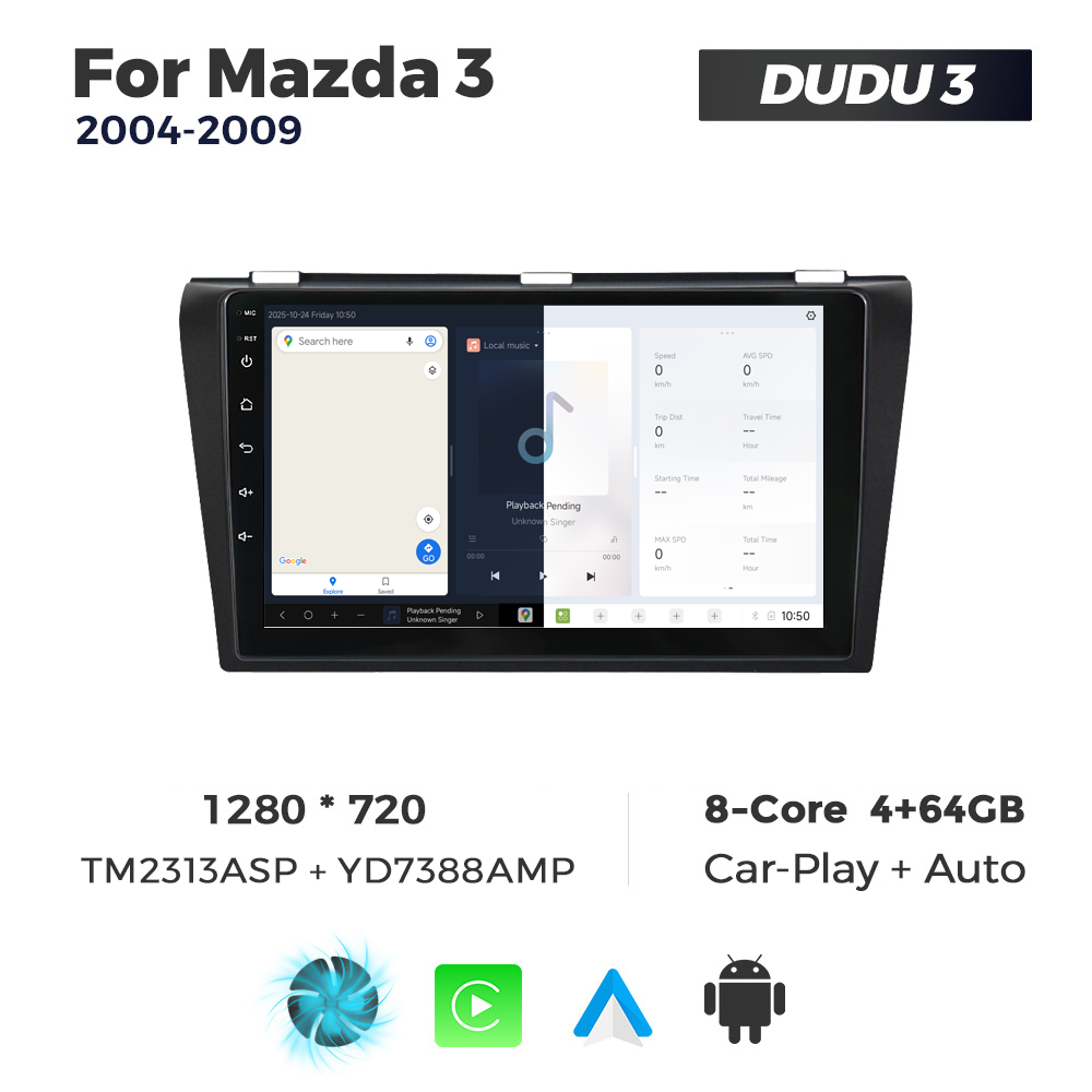 Navigatie Dedicata Mazda 3 2004-2009 DUDU3 9" 4GB RAM, 64GB ROM, Octacore, Ecran HD, CarPlay&AndroidAuto, Android - imagine 5