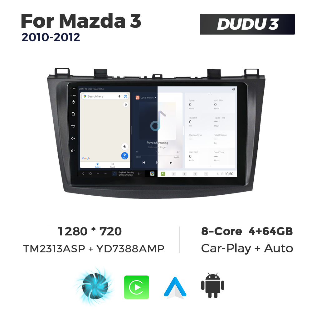 Navigatie Dedicata Mazda 3 2010-2012 DUDU3 9" 4GB RAM, 64GB ROM, Octacore, Ecran HD, CarPlay&AndroidAuto, Android - imagine 5