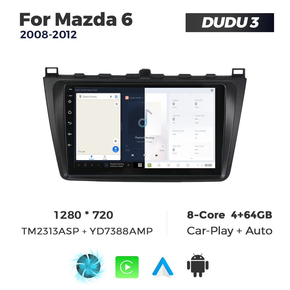 Navigatie Dedicata Mazda 6 2008-2012 DUDU3 9" 4GB RAM, 64GB ROM, Octacore, Ecran HD, CarPlay&AndroidAuto, Android - imagine 5
