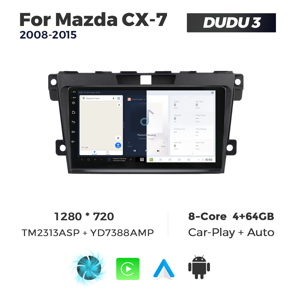 Navigatie Dedicata Mazda CX-7 2008-2015 DUDU3 9" 4GB RAM, 64GB ROM, Octacore, Ecran HD, CarPlay&AndroidAuto, Android - imagine 5