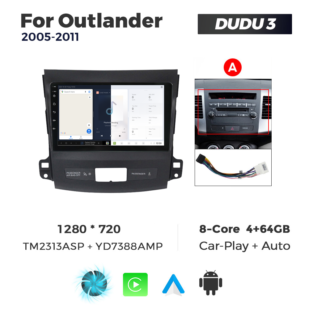 Navigatie Dedicata Mitsubishi Outlander 2005-2011 DUDU3 9" 4GB RAM, 64GB ROM, Octacore, Ecran HD, CarPlay&AndroidAuto, Android - imagine 5