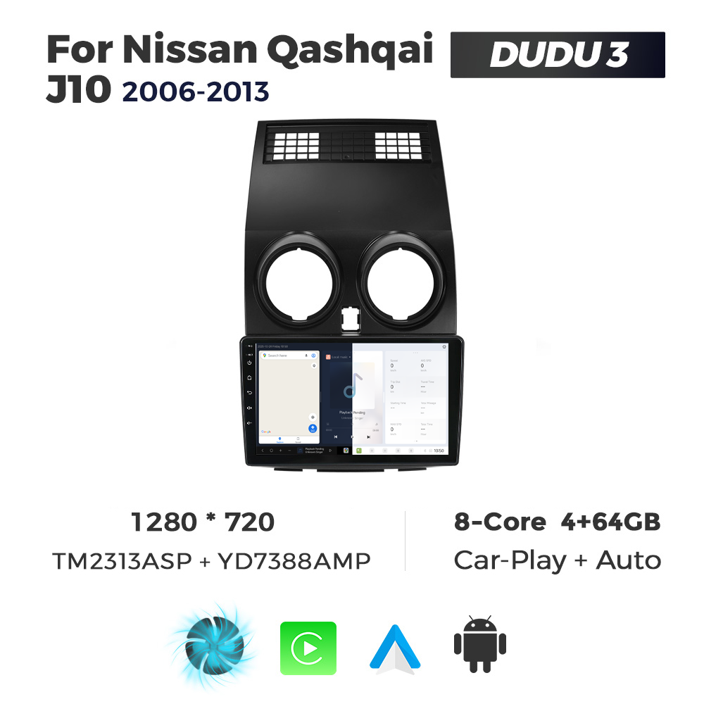 Navigatie Dedicata Nissan Qashqai J10 2006-2013 DUDU3 9" 4GB RAM, 64GB ROM, Octacore, Ecran HD, CarPlay&AndroidAuto, Android - imagine 5