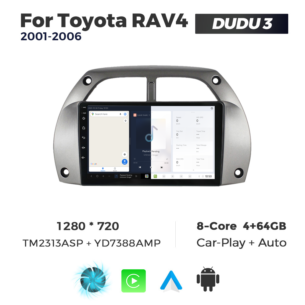 Navigatie Dedicata Toyota RAV4 2001-2006 DUDU3 9" 4GB RAM, 64GB ROM, Octacore, Ecran HD, CarPlay&AndroidAuto, Android - imagine 5