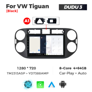 Navigatie Dedicata Volkswagen Tiguan 2007-2016 Negru DUDU3 9" 4GB RAM, 64GB ROM, Octacore, Ecran HD, CarPlay&AndroidAuto, Android - imagine 5
