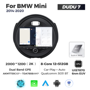 Navigatie Dedicata BMW MINI 2014-2020 DUDU7 9" 12GB RAM, 512GB ROM, Octacore, Ecran 2K, CarPlay&AndroidAuto, Android - imagine 5