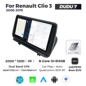 Navigatie Dedicata Renault Clio 3 2006-2019 DUDU7 9" 12GB RAM, 512GB ROM, Octacore, Ecran 2K, CarPlay&AndroidAuto, Android - imagine 5