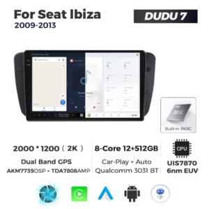 Navigatie Dedicata Seat Ibiza 2009-2013 DUDU7 9" 12GB RAM, 512GB ROM, Octacore, Ecran 2K, CarPlay&AndroidAuto, Android - imagine 5