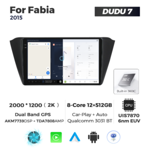 Navigatie Dedicata Skoda Fabia 2015 DUDU7 9" 12GB RAM, 512GB ROM, Octacore, Ecran 2K, CarPlay&AndroidAuto, Android - imagine 5