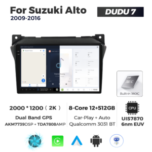Navigatie Dedicata Suzuki Alto 2009-2016 DUDU7 9" 12GB RAM, 512GB ROM, Octacore, Ecran 2K, CarPlay&AndroidAuto, Android - imagine 5