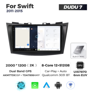 Navigatie Dedicata Suzuki Swift 2011-2015 DUDU7 9" 12GB RAM, 512GB ROM, Octacore, Ecran 2K, CarPlay&AndroidAuto, Android - imagine 5
