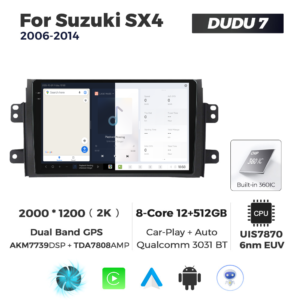 Navigatie Dedicata Suzuki SX4 2006-2014 DUDU7 9" 12GB RAM, 512GB ROM, Octacore, Ecran 2K, CarPlay&AndroidAuto, Android - imagine 5