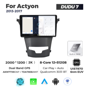Navigatie Dedicata SsangYong Actyon 2013-2017 DUDU7 9" 12GB RAM, 512GB ROM, Octacore, Ecran 2K, CarPlay&AndroidAuto, Android - imagine 5