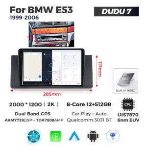 Navigatie Dedicata BMW X5 E53 1999-2006 DUDU7 9" 12GB RAM, 512GB ROM, Octacore, Ecran 2K, CarPlay&AndroidAuto, Android - imagine 5