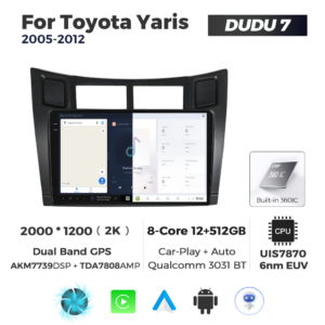 Navigatie Dedicata Toyota Yaris 2005-2012 DUDU7 9" 12GB RAM, 512GB ROM, Octacore, Ecran 2K, CarPlay&AndroidAuto, Android - imagine 5
