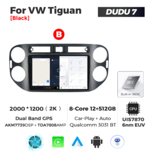 Navigatie Dedicata Volkswagen Tiguan 2007-2016 DUDU7 9" 12GB RAM, 512GB ROM, Octacore, Ecran 2K, CarPlay&AndroidAuto, Android - imagine 5
