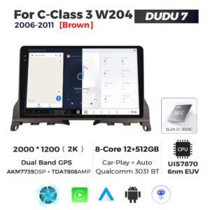 Navigatie Dedicata Benz C-Class 3 W204 2006-2011 DUDU7 9" 12GB RAM, 512GB ROM, Octacore, Ecran 2K, CarPlay&AndroidAuto, Android - imagine 5
