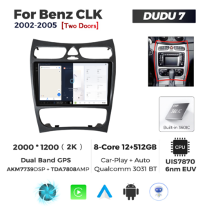Navigatie Dedicata Benz CLK 2002-2005 DUDU7 9" 12GB RAM, 512GB ROM, Octacore, Ecran 2K, CarPlay&AndroidAuto, Android - imagine 5