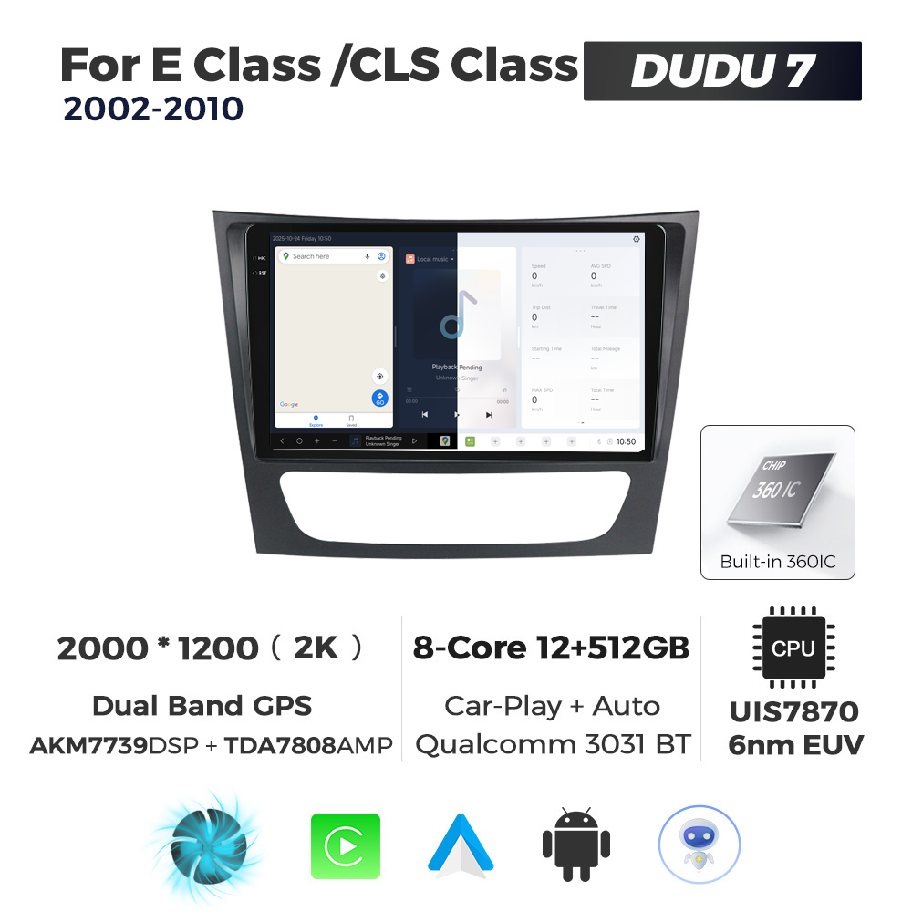 Navigatie Dedicata Benz CLS-Class 2002-2010 DUDU7 9" 12GB RAM, 512GB ROM, Octacore, Ecran 2K, CarPlay&AndroidAuto, Android - imagine 5