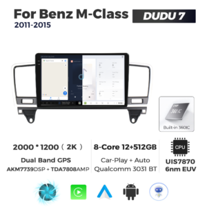 Navigatie Dedicata Benz M-Class 2011-2015 DUDU7 9" 12GB RAM, 512GB ROM, Octacore, Ecran 2K, CarPlay&AndroidAuto, Android - imagine 5